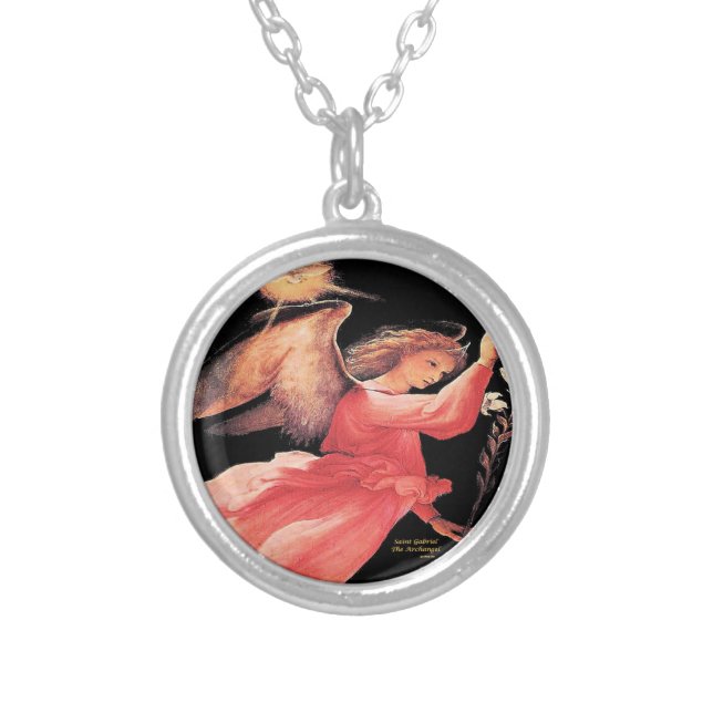 Saint Gabriel the Archangel Silver Plated Necklace (Front)