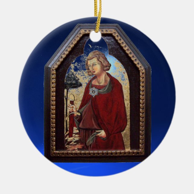 SAINT GALGANO / LEGEND OF THE SWORD IN THE ROCK CERAMIC ORNAMENT (Front)