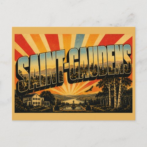 Saint-Gaudens New Hampshire Gardens River Valley Postcard