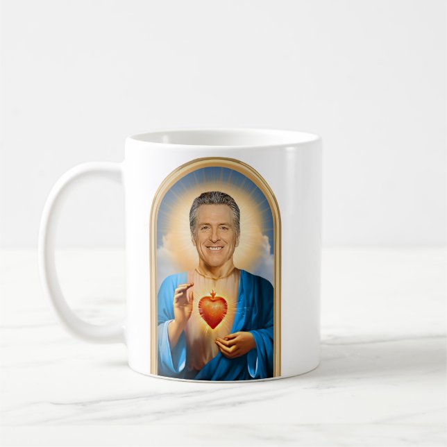 Saint Gavin Newsom Prayer Coffee Mug (Left)