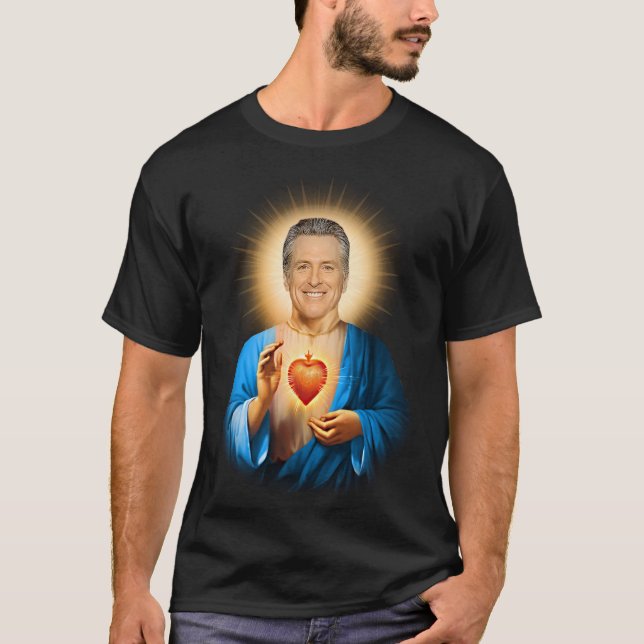 Saint Gavin Newsom Prayer T-Shirt (Front)