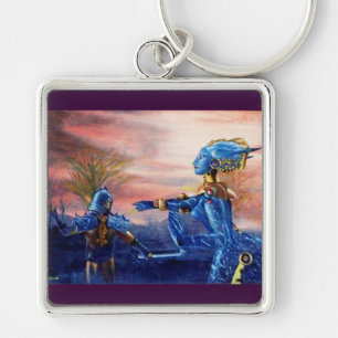 SAINT GEORGE AND ALIEN DRAGON KEYCHAIN