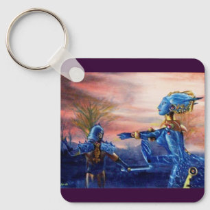 SAINT GEORGE AND ALIEN DRAGON KEYCHAIN