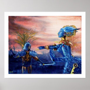 SAINT GEORGE AND ALIEN DRAGON POSTER