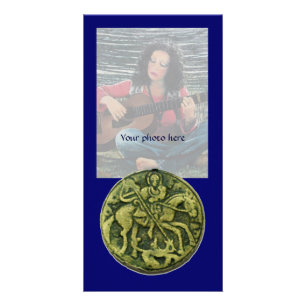 SAINT GEORGE AND DRAGON MEDALLION, blue Card