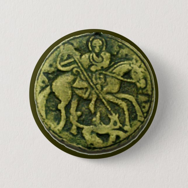 SAINT GEORGE AND DRAGON MEDALLION BUTTON (Front)