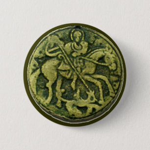 SAINT GEORGE AND DRAGON MEDALLION BUTTON