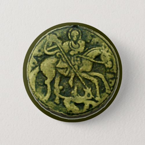 SAINT GEORGE AND DRAGON MEDALLION BUTTON