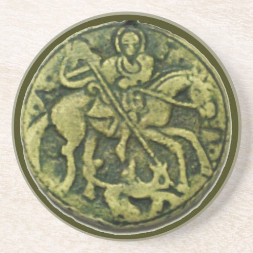 SAINT GEORGE AND DRAGON MEDALLION COASTER