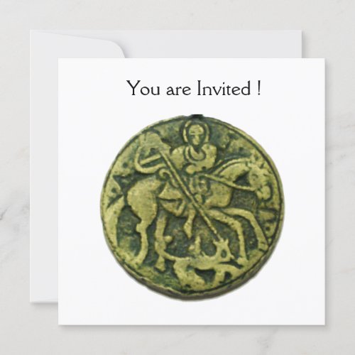 SAINT GEORGE AND DRAGON MEDALLION INVITATION