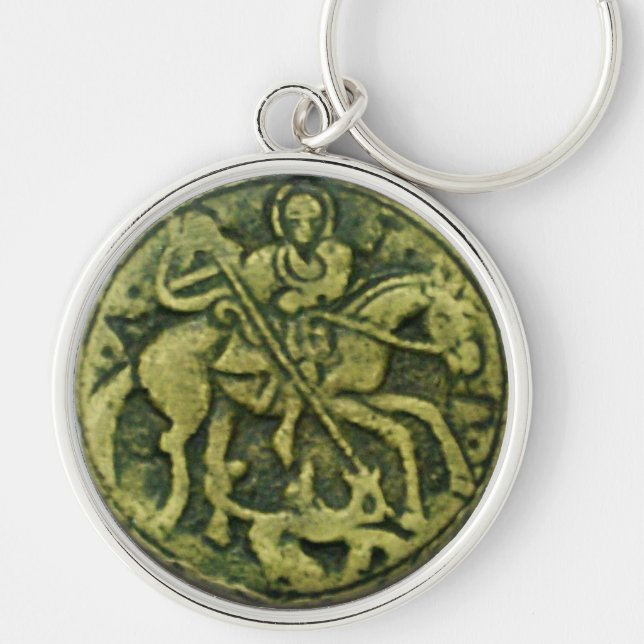 SAINT GEORGE AND DRAGON MEDALLION KEYCHAIN (Front)