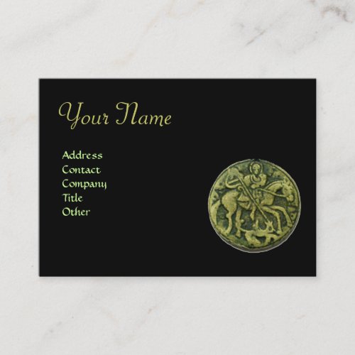 SAINT GEORGE AND DRAGON MEDALLION Monogram black Business Card