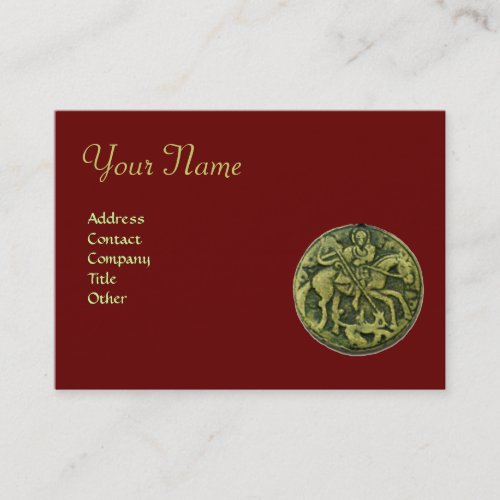 SAINT GEORGE AND DRAGON MEDALLION Monogram Business Card