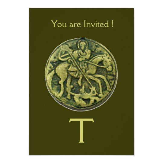 SAINT GEORGE AND DRAGON MEDALLION MONOGRAM CARD