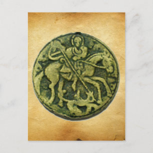 SAINT GEORGE AND DRAGON MEDALLION POSTCARD