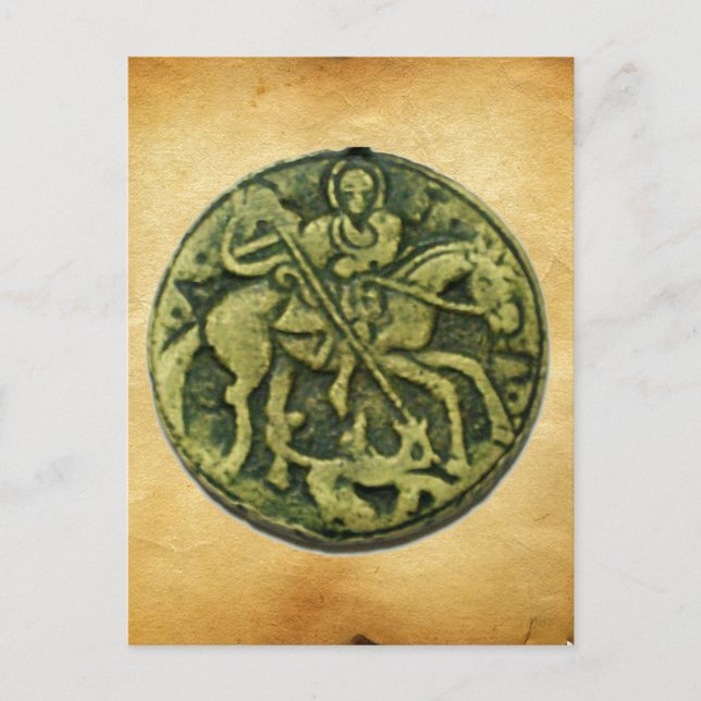 SAINT GEORGE AND DRAGON MEDALLION POSTCARD (Front)