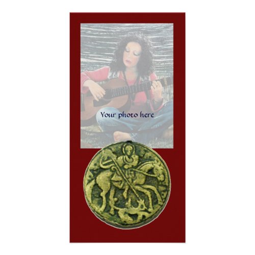 SAINT GEORGE AND DRAGON MEDALLION red green Card