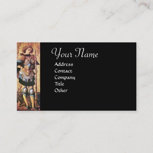 SAINT GEORGE AND DRAGON Monogram Business Card (Front)