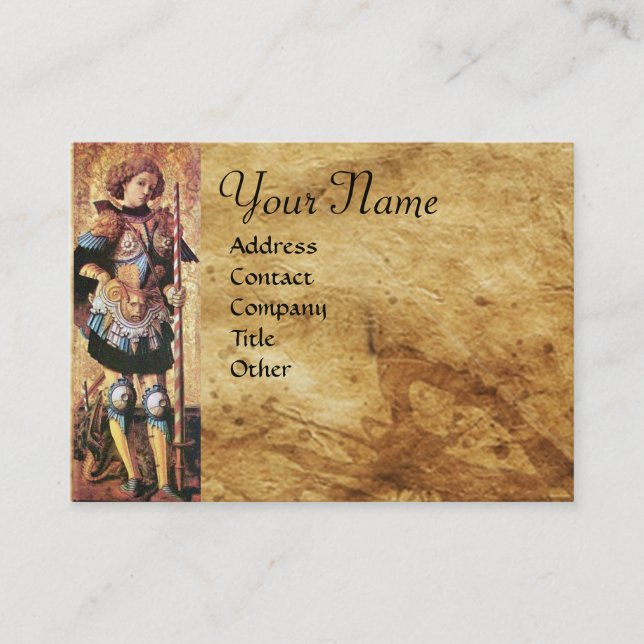 SAINT GEORGE AND DRAGON Monogram Business Card (Front)