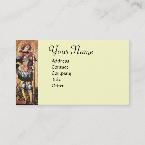 SAINT GEORGE AND DRAGON Monogram Cream Business Card