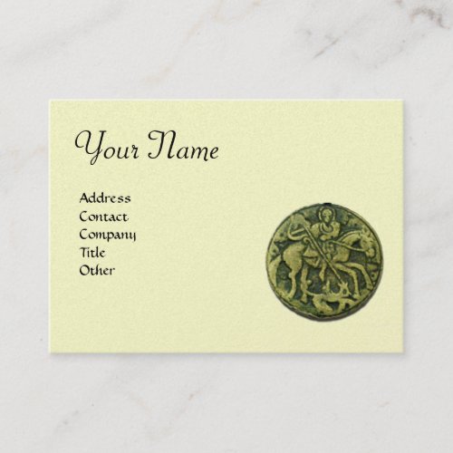 SAINT GEORGE AND DRAGON Monogramgold metallic Business Card