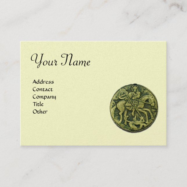 SAINT GEORGE AND DRAGON Monogram, platinum Business Card (Front)