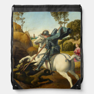 Saint George and the Dragon, 1506 by Raphael Drawstring Bag
