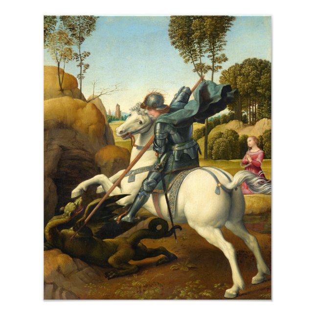 Saint George and the Dragon, 1506 by Raphael Photo Print (Front)