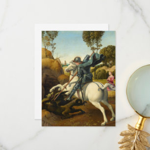 Saint George and the Dragon, 1506 by Raphael Thank You Card
