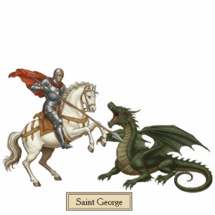 Saint George and the Dragon 2D Religious Statue