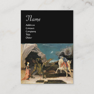 SAINT GEORGE AND THE DRAGON,brown ,blue black Business Card