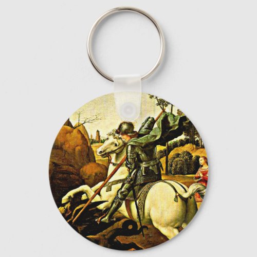Saint George and the Dragon by Raphael Keychain