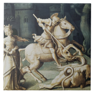 Saint George and the Dragon Ceramic Tile