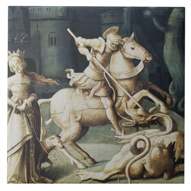 Saint George and the Dragon  Ceramic Tile (Front)