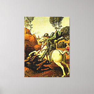 Saint George and the Dragon, fine art painting, Canvas Print