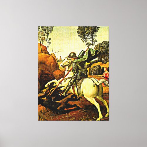 Saint George and the Dragon fine art painting Canvas Print