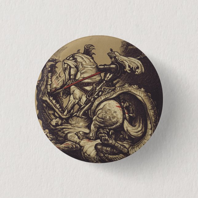 Saint George and the Dragon Great Martyr Button (Front)