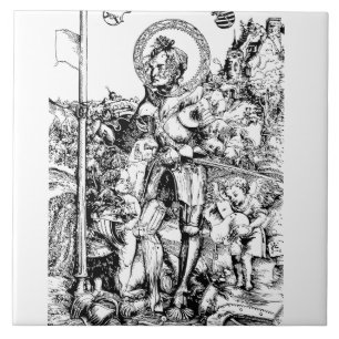 Saint George and the Dragon Great Martyr Ceramic Tile
