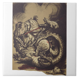 Saint George and the Dragon Great Martyr Ceramic Tile