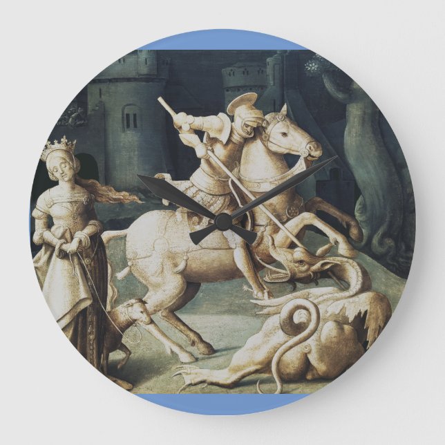 Saint George and the Dragon  Large Clock (Front)