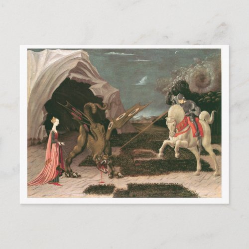 Saint George and the Dragon Paolo Uccello c1460 Postcard