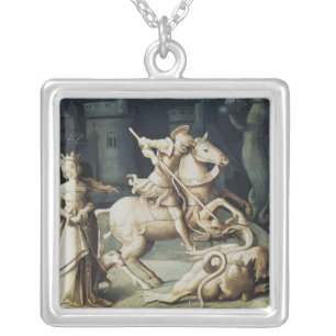 Saint George and the Dragon Silver Plated Necklace