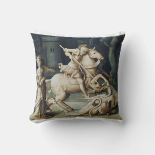 Saint George and the Dragon  Throw Pillow