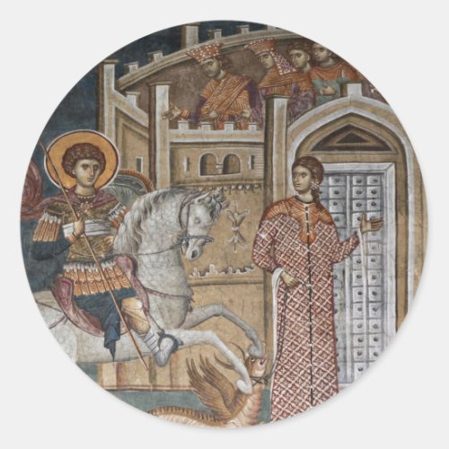 Saint George by the Castle Classic Round Sticker