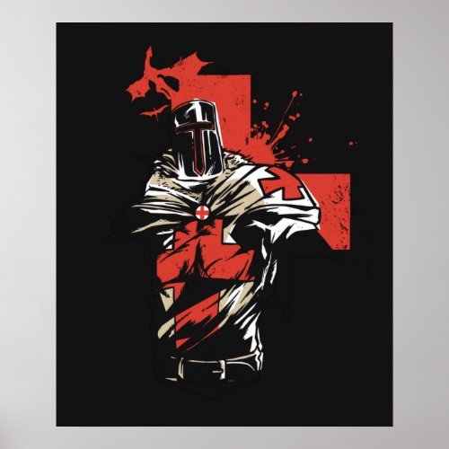 Saint George Christian Crusader Red Cross Poster