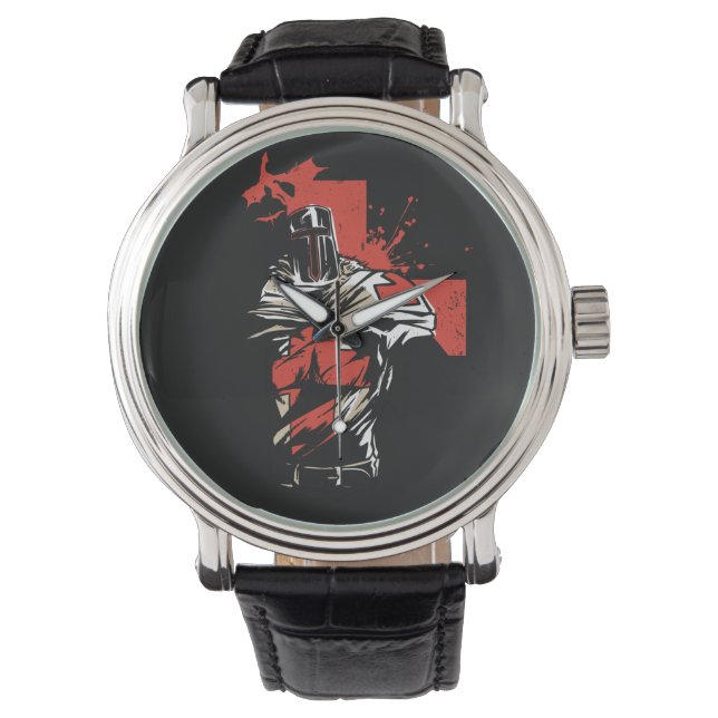 Saint George Christian Crusader Red Cross Watch (Front)