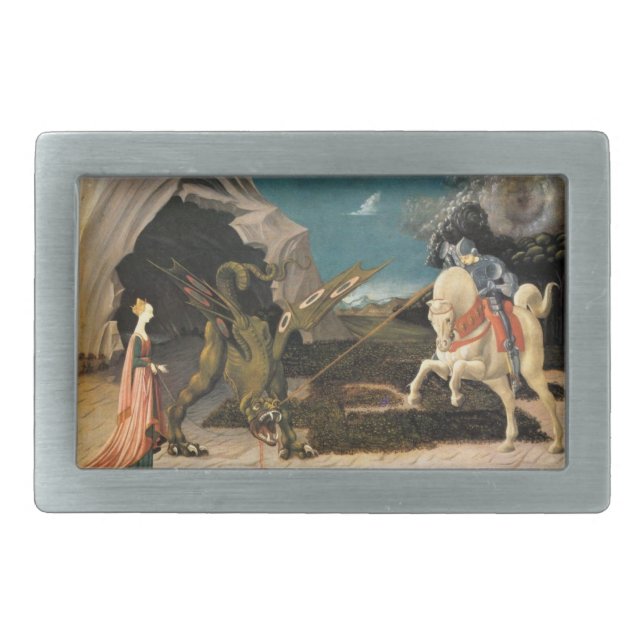 SAINT GEORGE, DRAGON AND PRINCESS BELT BUCKLE (Front)
