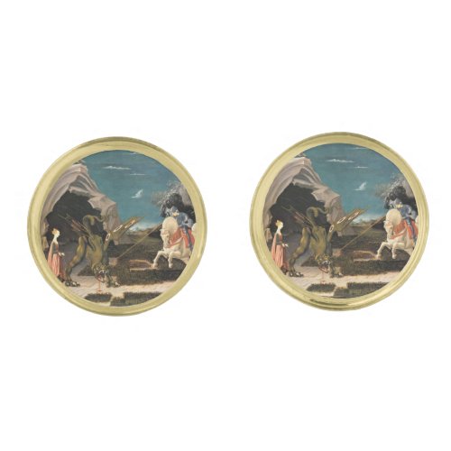 SAINT GEORGE DRAGON AND PRINCESS CUFFLINKS