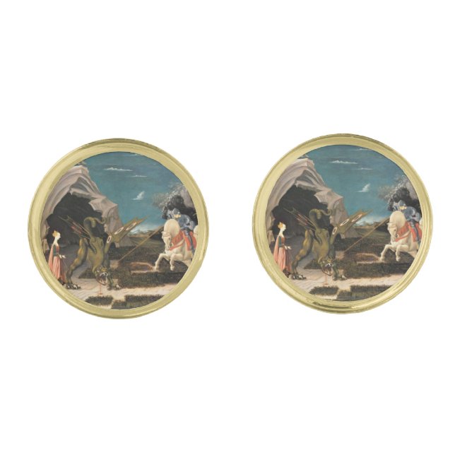 SAINT GEORGE, DRAGON AND PRINCESS CUFFLINKS (Front)
