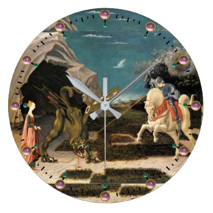 SAINT GEORGE, DRAGON AND PRINCESS LARGE CLOCK